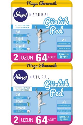 Sleepy Natural Günlük Ped Uzun 128 Adet