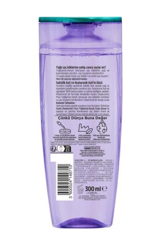 Elseve Hydra Pure Salisilik Asit içeren Yağlanma Karşıtı Nemlendirici Şampuan 3'lü Set