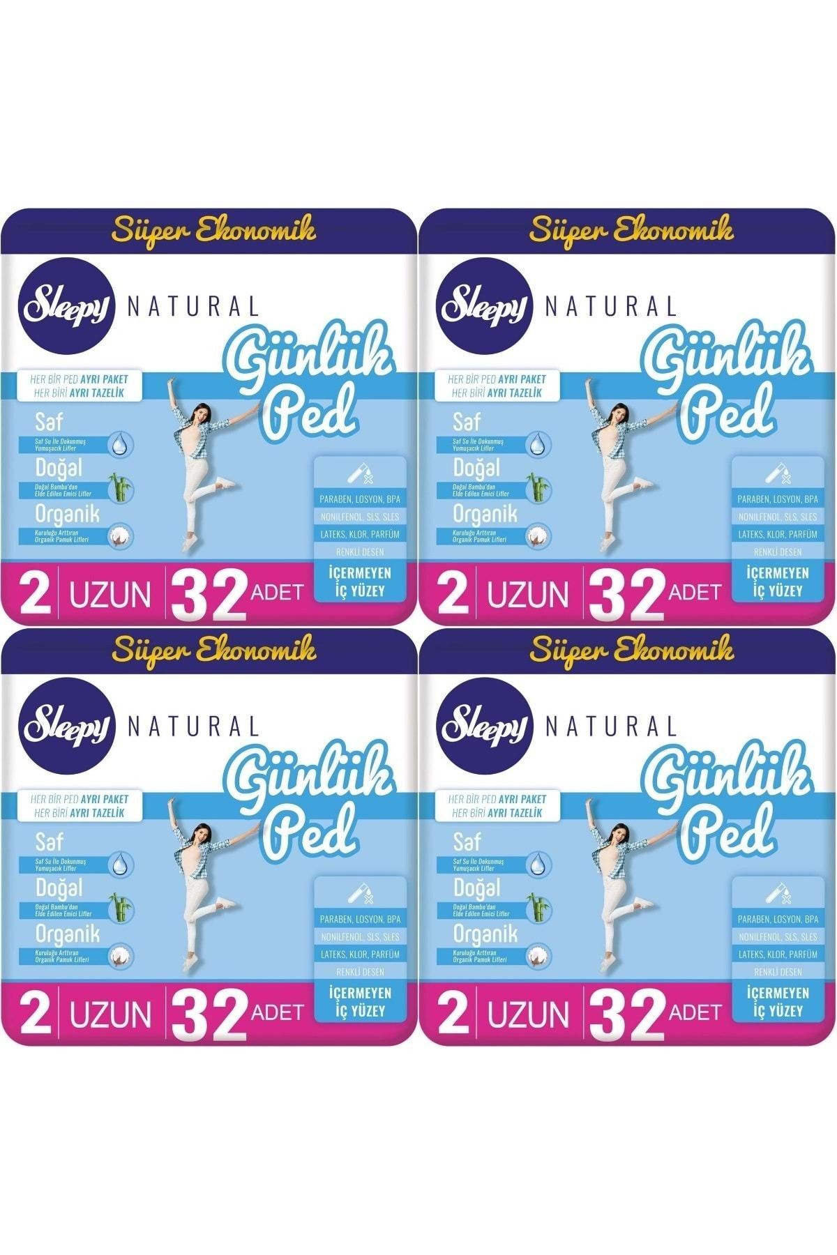 Sleepy Natural Günlük Ped Uzun 128 Adet Ekonomik
