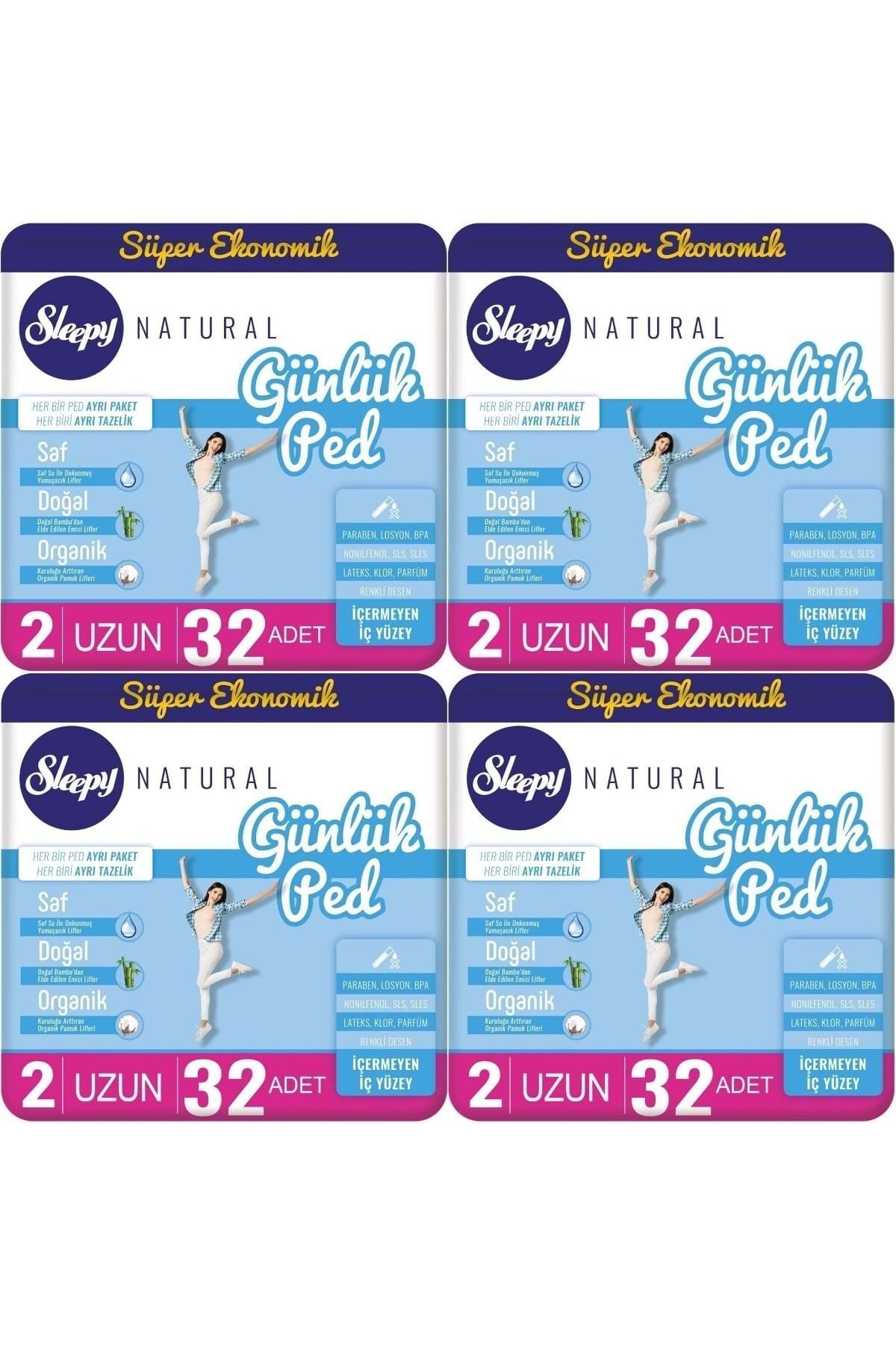 Sleepy Natural Günlük Ped Uzun 128 Adet Ekonomik