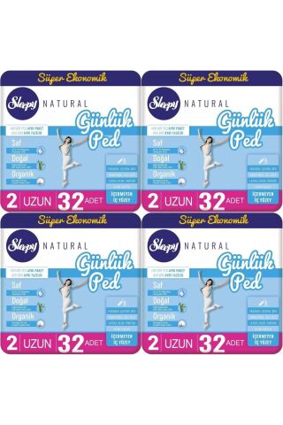 Sleepy Natural Günlük Ped Uzun 128 Adet Ekonomik