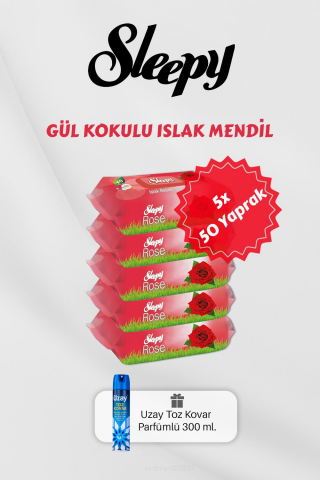 250 Adet Gül Kokulu Islak Havlu, Toz Kovar Hediyeli