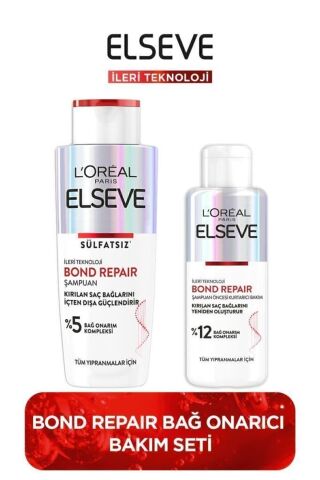 Elseve Bond Repair Bağ Onarıcı Saç Bakım Seti: Güçlendirici Şampuan +şampuan Öncesi Kurtarıcı Bakım 200ml