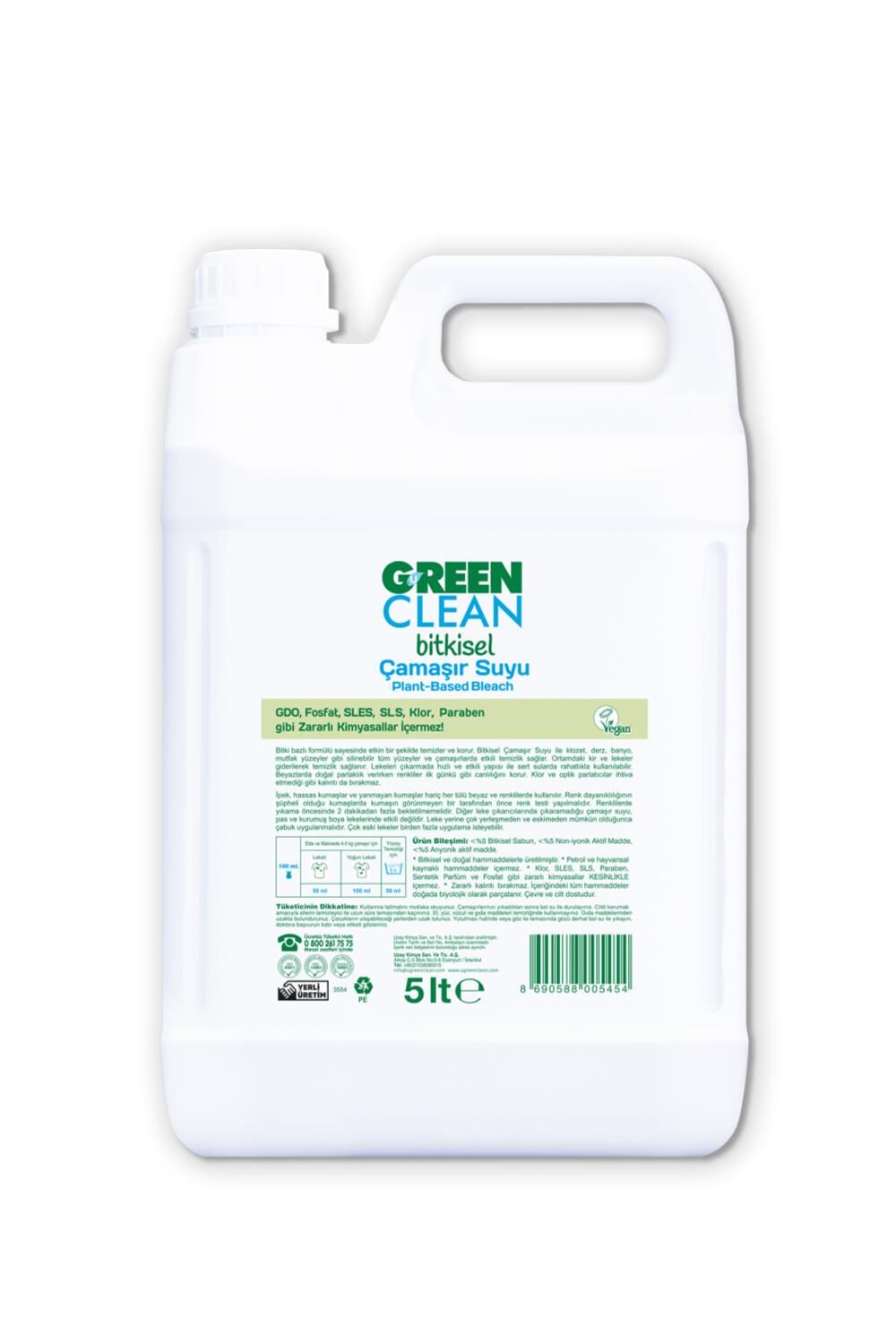 Green Clean Organik Çamaşır Suyu 5 Lt