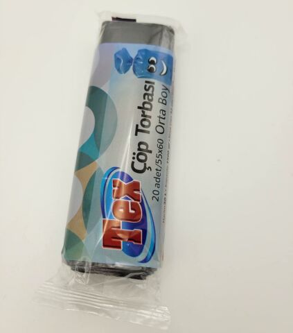 Tex Orta Boy Çöp Torbası 55x60 20 Adet