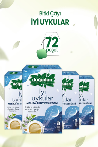 Doğadan İyi Uykular Çayı Melisa ve Hint Fesleğeni 18' li x 4 Adet