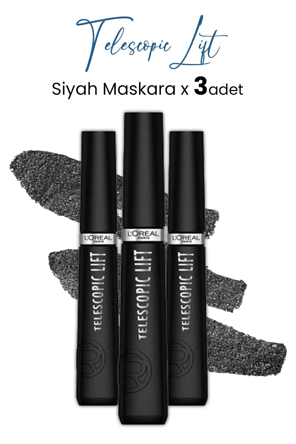 Loreal Paris Telescopic Lift Maskara Siyah x 3 Adet