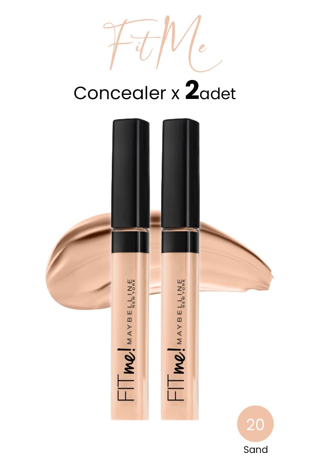 Maybelline New York Fit Me Concealer 20 Sand x 2 adet