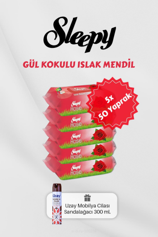 250 Adet Gül Kokulu Islak Havlu, Mobilya Cilası Hediyeli