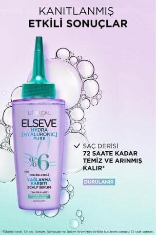 Elseve Hydra Pure Salisilik Asit içeren Yağlanma Karşıtı Nemlendirici Şampuan + Saç Derisi Serum Seti