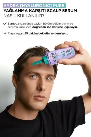 Elseve Hydra Pure Salisilik Asit içeren Yağlanma Karşıtı Nemlendirici Şampuan + Saç Derisi Serum Seti