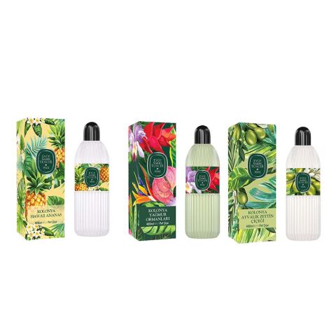 Eyüp Sabri Tuncer Kolonya Hawaii Ananas, Yağmur Ormanları ve Ayvalık Zeytin Çiçeği Pet Şişe 400 ml