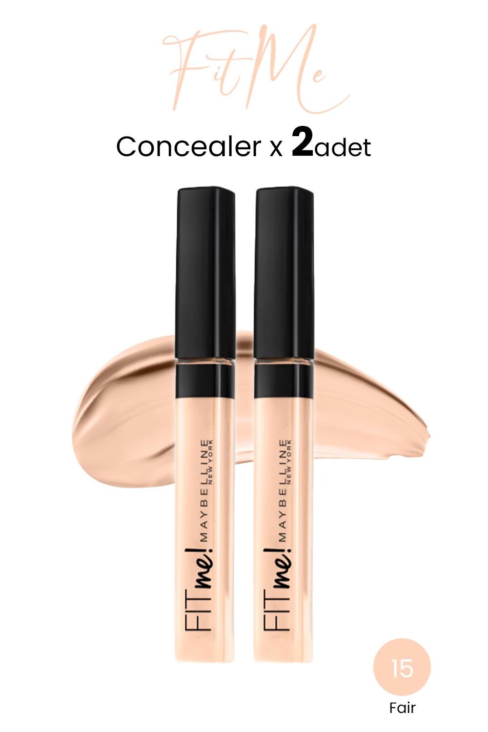 Maybelline New York Fit Me Concealer 15 Fair x 2 adet
