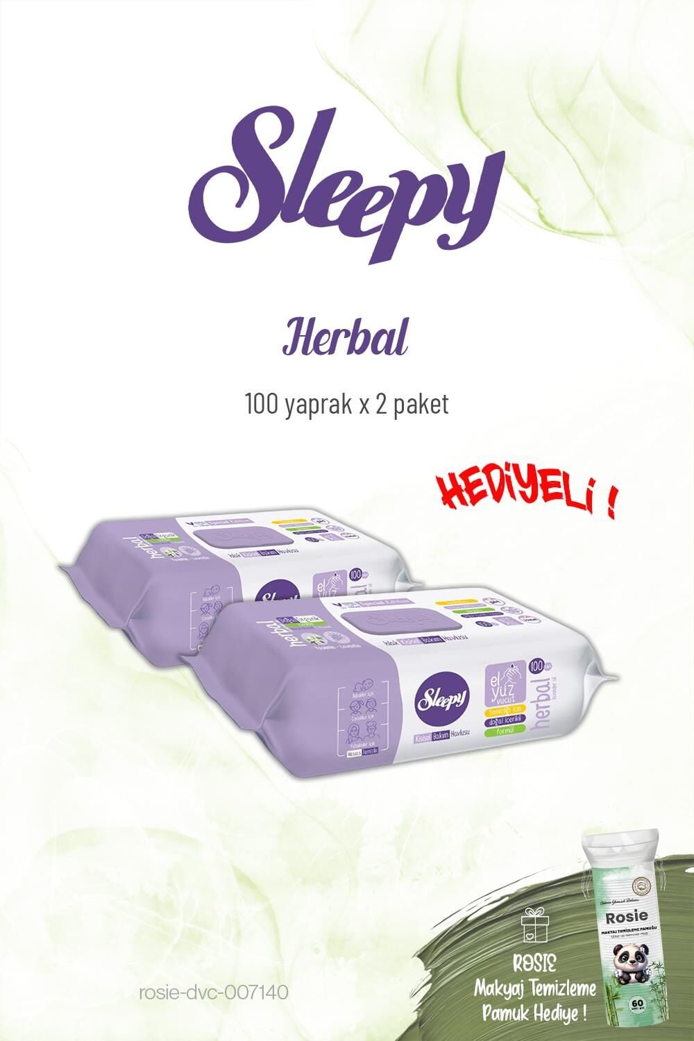 2'li Sleepy Herbal Kişisel Bakım Havlusu 100'lü ve Rosie