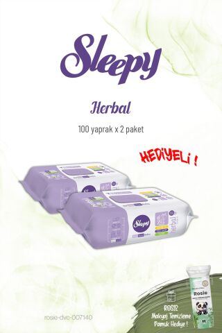 2'li Sleepy Herbal Kişisel Bakım Havlusu 100'lü ve Rosie