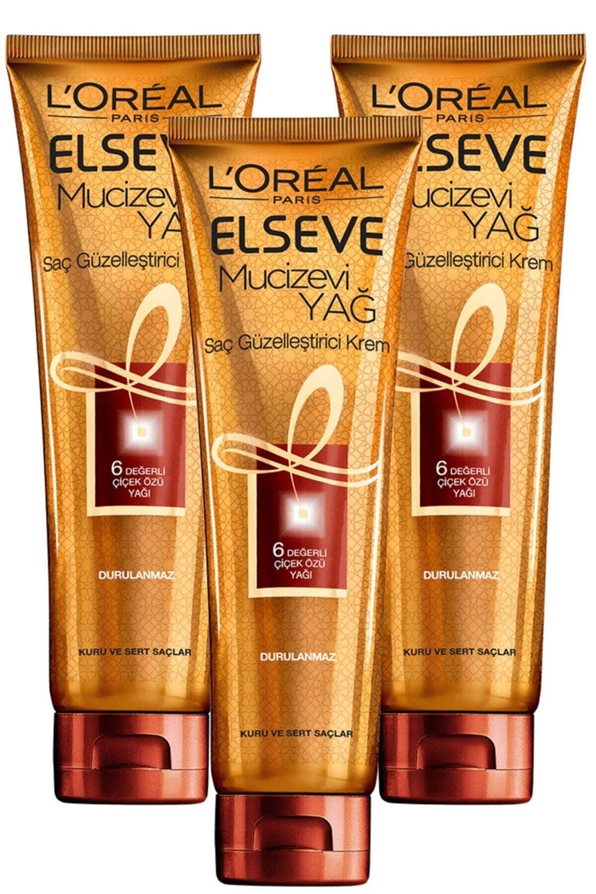 Elseve Mucizevi Yağ Saç Güzelleştirici Krem 150 Ml 3'lü Set