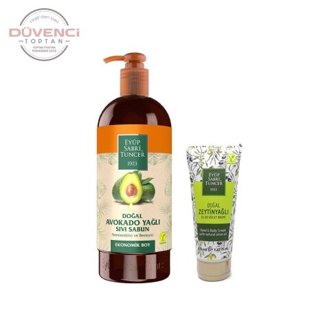 Eyüp Sabri Tuncer Doğal Avokado Yağlı Sıvı Sabun 750 ml + Zeytinyağlı El & Vücut Kremi 215 ml