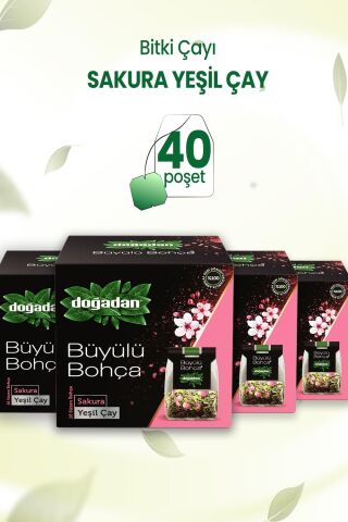 Doğadan Büyülü Bohça Sakura Yeşil Çay 10'lu 12 G x 4 Adet
