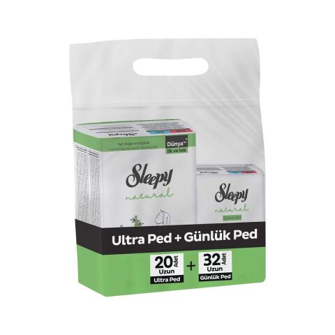 Sleepy Natural Ultra Hassas Hijyenik Ped Uzun 20'Li + Günlük Ped Normal 32'Li