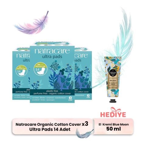Natracare Ultra Pads 14'lü x 3, El Kremi Hediyeli
