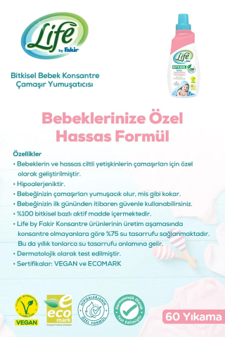 Life By Fakir 3'lü Baby Doğal Temizlik Seti ve Bebek Pamuğu ROSIE