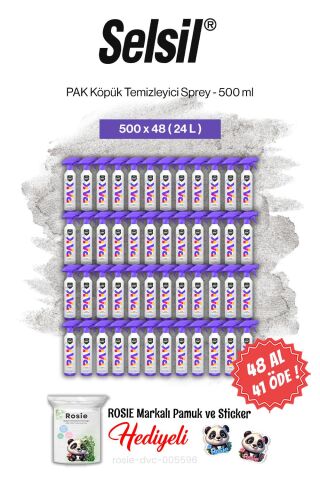 Selsil PAK 500 ml, 48 AL 41 ÖDE Köpük Temizleyici Sprey ve rosie pamuk