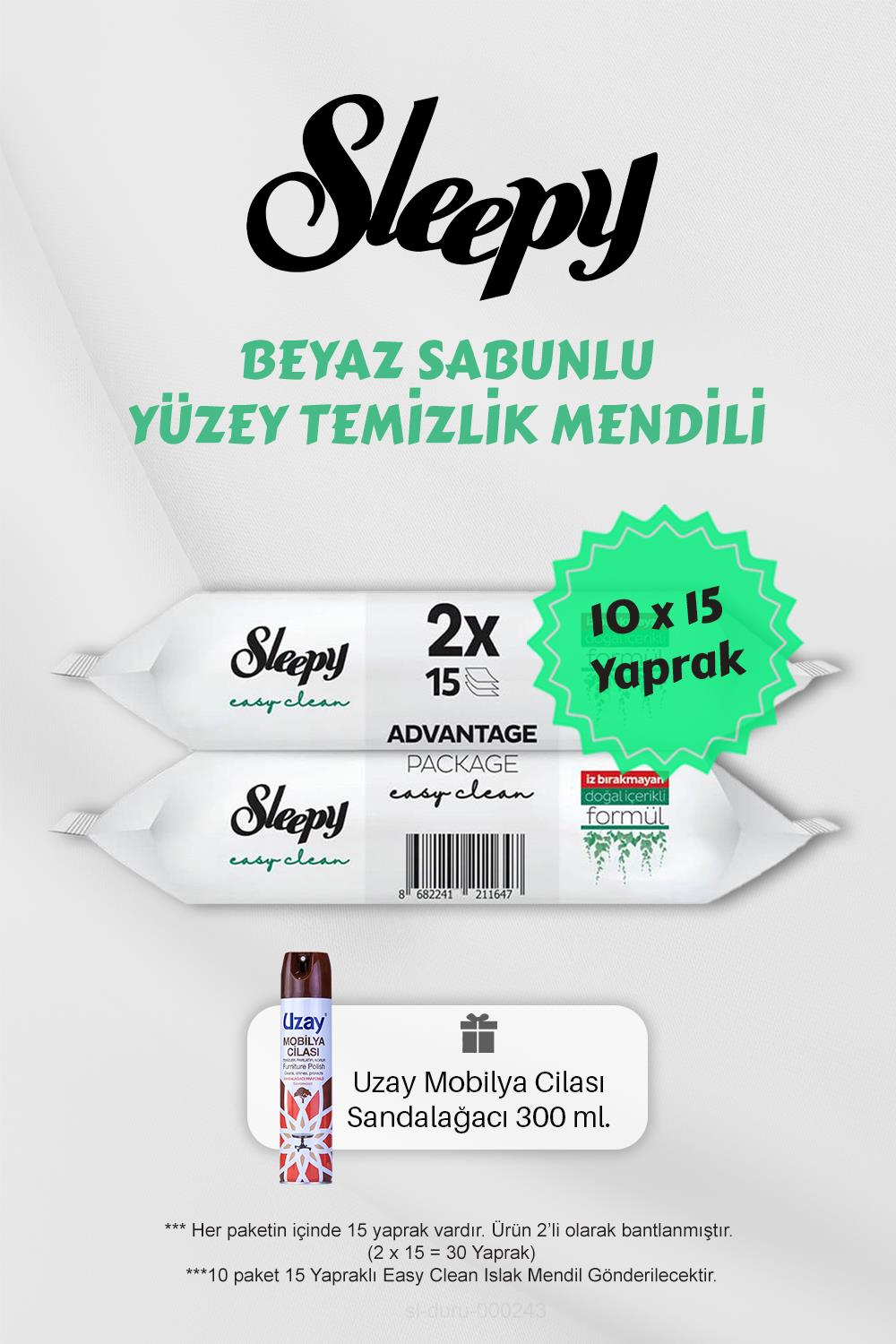 150 Adet Beyaz Sabunlu Havlu, Mobilya Cilası Hediyeli