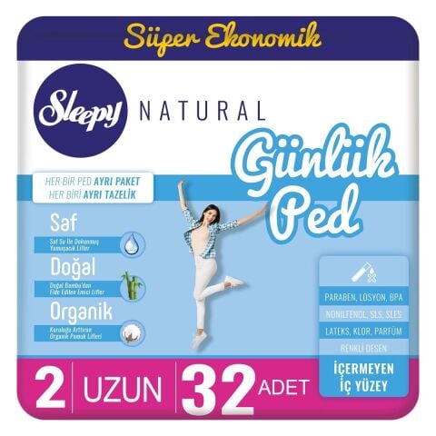 Sleepy Natural Günlük Ped Uzun 32 Adet
