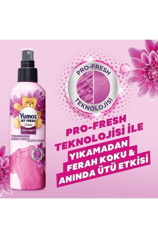 Yumoş Jet Fresh Ütü Etkisi Giysi Spreyi Lilyum 200 ml x 3 ve Orkide 200 ml x 3