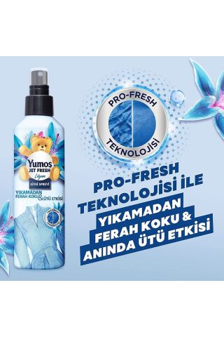 Yumoş Jet Fresh Ütü Etkisi Giysi Spreyi Lilyum 200 ml x 3 ve Orkide 200 ml x 3