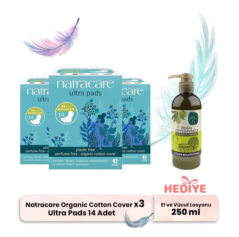Natracare Ultra Pads 14'lü x 3, Vücut Losyonu Hediyeli