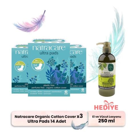 Natracare Ultra Pads 14'lü x 3, Vücut Losyonu Hediyeli