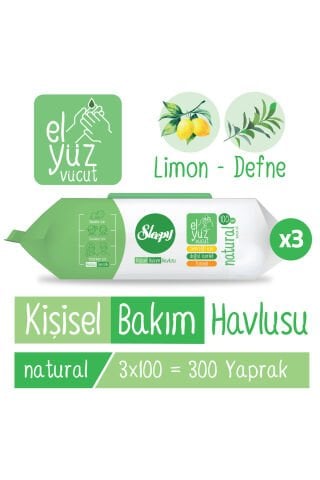 Sleepy Natural Kişisel Bakım Havlusu 3x100 (300 Yaprak)