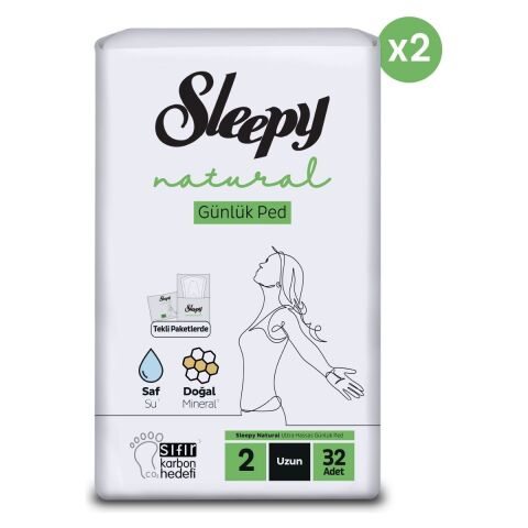 Sleepy Natural Ultra Hassas Günlük Ped Uzun 64 Adet Ped