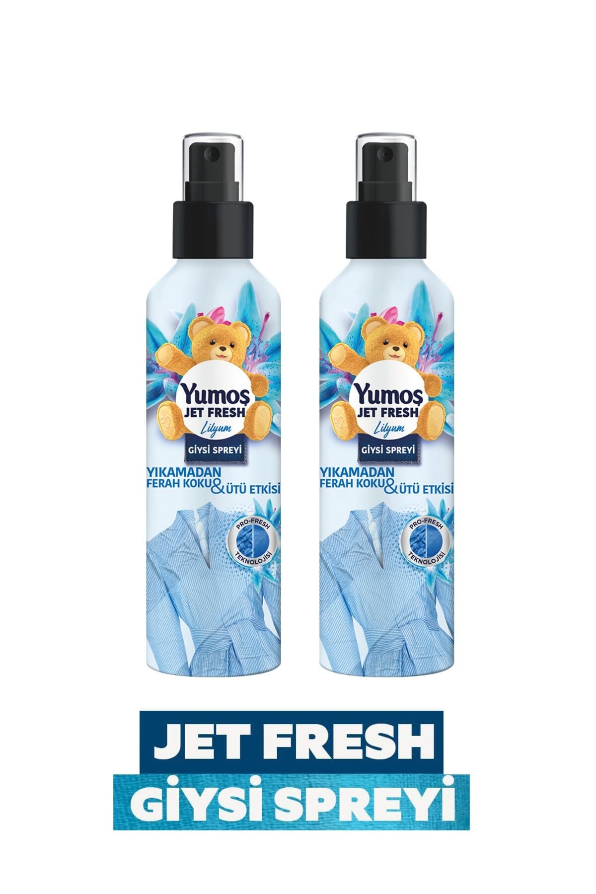 Yumoş Jet Fresh Ütü Etkisi Giysi Spreyi Lilyum 200 ml x 2