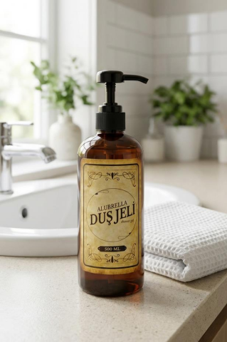 Pompalı Plastik Şişe Ve Banyo Temalı Etiket Seti