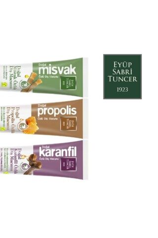 Eyüp Sabri Tuncer Doğal Misvak, Propolis ve Karanfil Özlü Diş Macunu Seti 3' lü