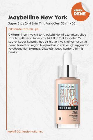 Maybelline Super Stay 24H Skin Tint Fondöten 05