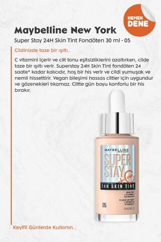 Maybelline Super Stay 24H Skin Tint Fondöten 05