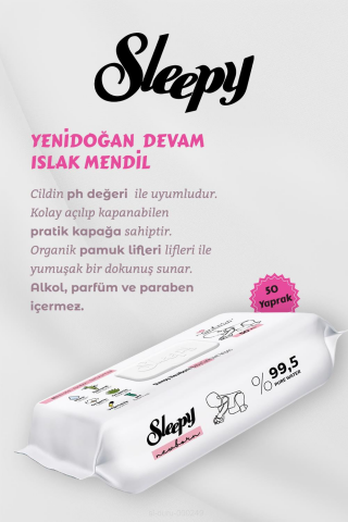 Yenidoğan Islak Havlu 200 Adet, Sakura Oda Kokusu Hediyeli