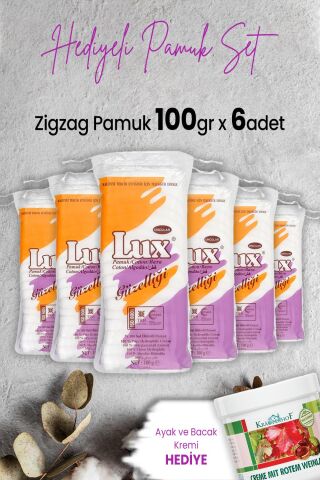 Lux Zigzag Pamuk 100 gr x 6 Adet ve Hediyeli