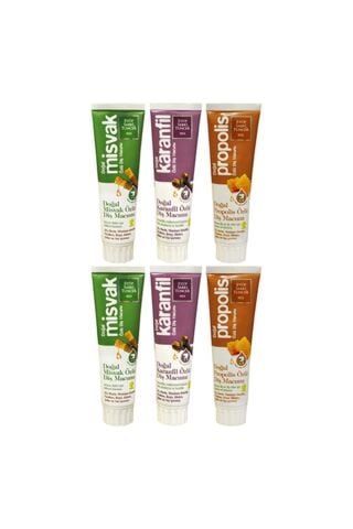 Eyüp Sabri Tuncer Doğal Misvak, Propolis ve Karanfil Özlü Diş Macunu Seti 3' lü x 2