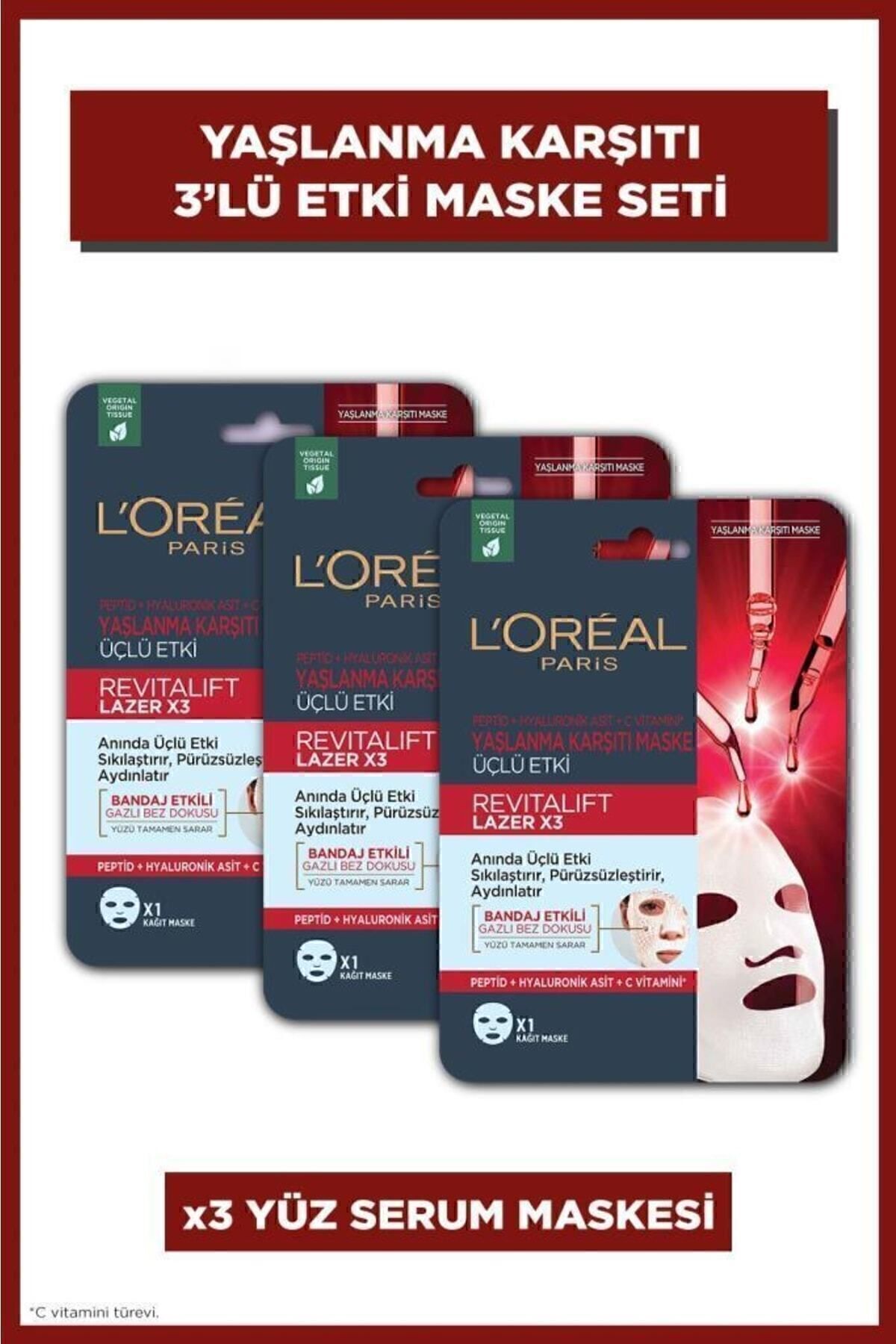Loreal Paris Revitalift Lazer X3 Yaşlanma Karşıtı Maske 28 gr