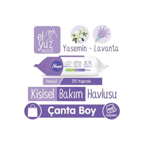 Sleepy Herbal Kişisel Bakım Havlusu Çanta Boy 25 Yaprak