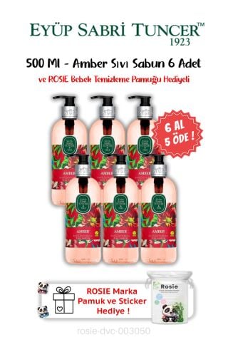 6 AL 5 ÖDE Amber Sıvı Sabun 500 ML ve ROSIE Hediyeli