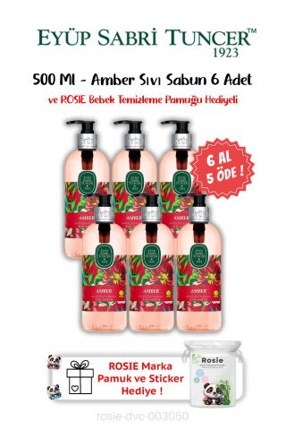 6 AL 5 ÖDE Amber Sıvı Sabun 500 ML ve ROSIE Hediyeli