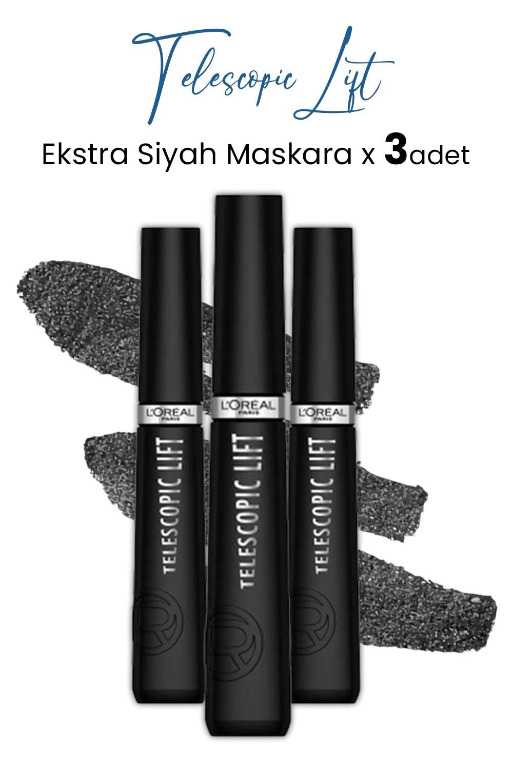 Loreal Paris Telescopic Lift Maskara Ekstra Siyah x 3 Adet
