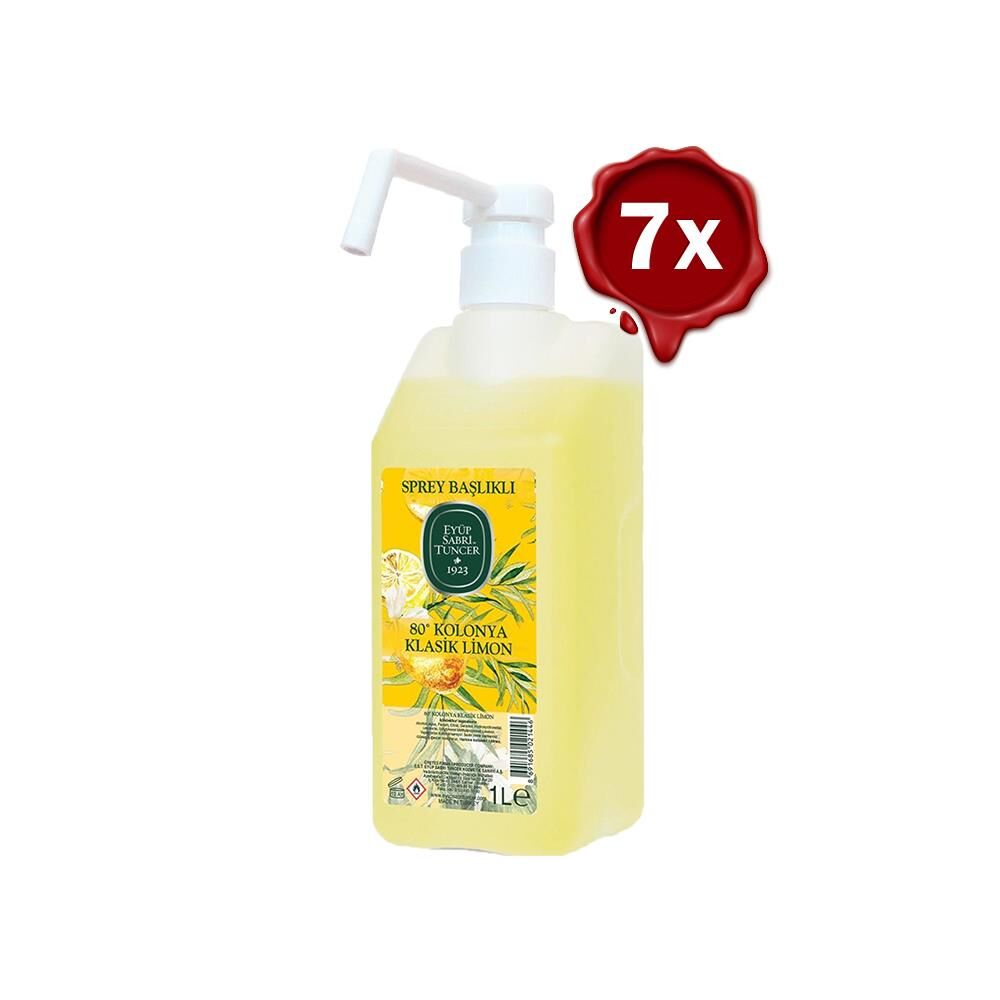 Eyüp Sabri Tuncer Klasik Limon Kolonyası Sprey Başlıklı 1 lt x 7