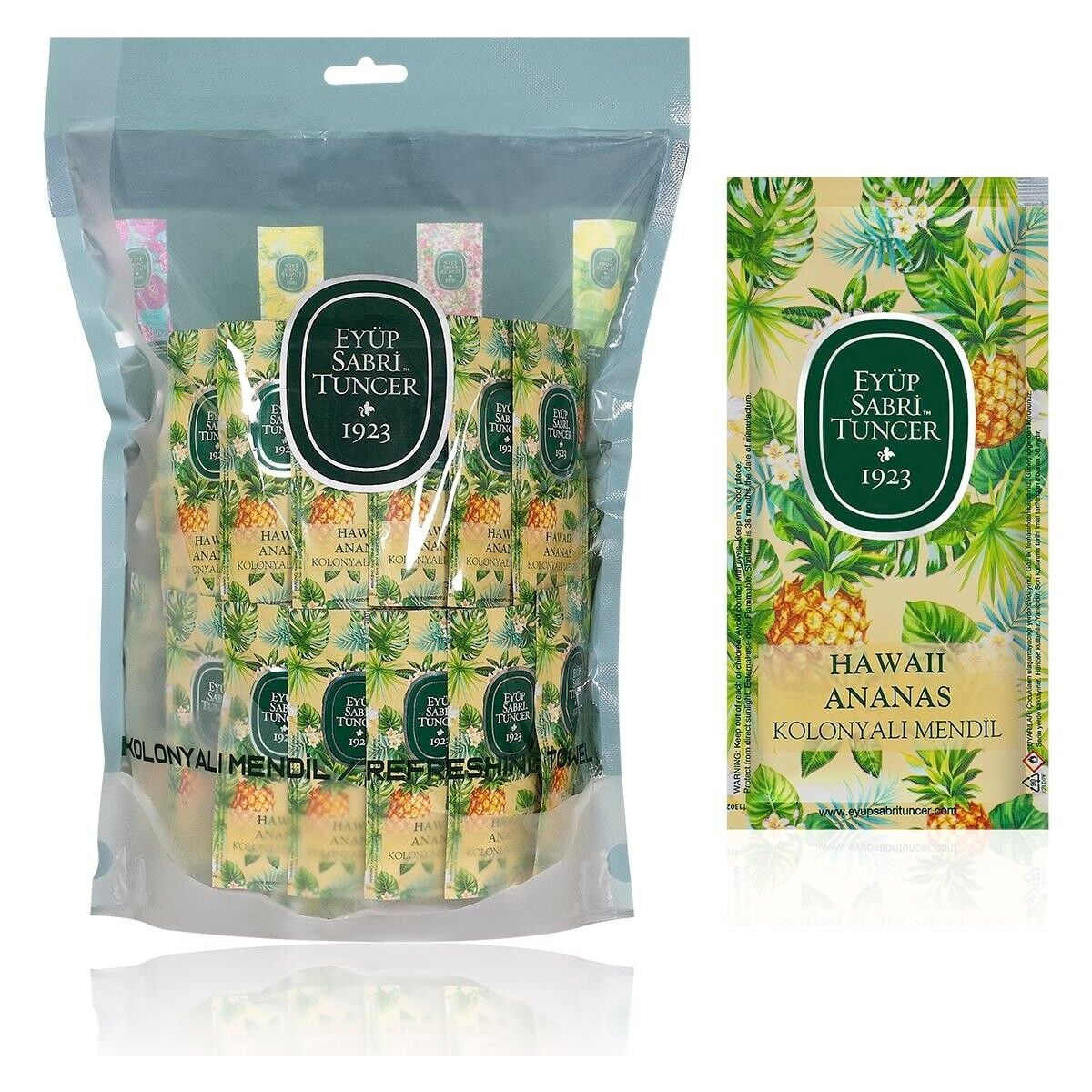 Hawaii Ananas Kolonyalı Mendil 150'li (Küçük Boy)