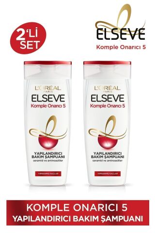 Elseve Komple Onarıcı 5 Yapılandırıcı Bakım Şampuanı 390 ml 2'li Set